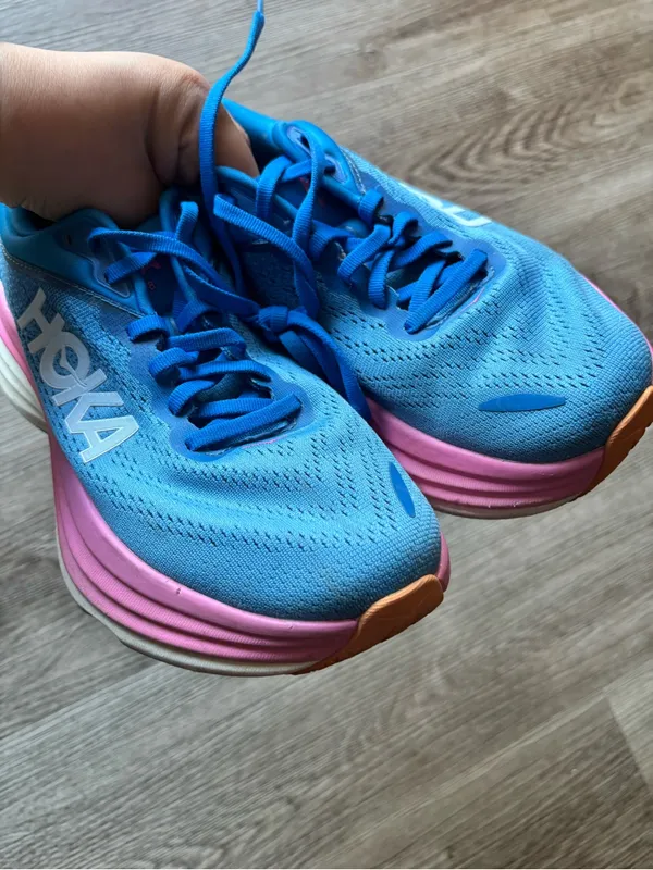 Hoka One One Bondi 8 Wide Sneakers Coastal Sky Blue Pink Size 6.5 D - Image 7