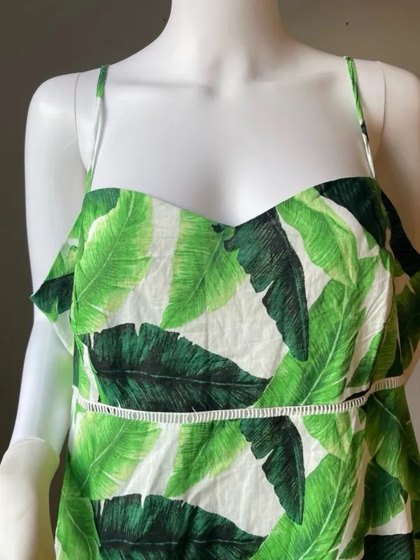 Plus Size Tropical Leaf design Babydoll Dress Size 2x New with tags - Image 4