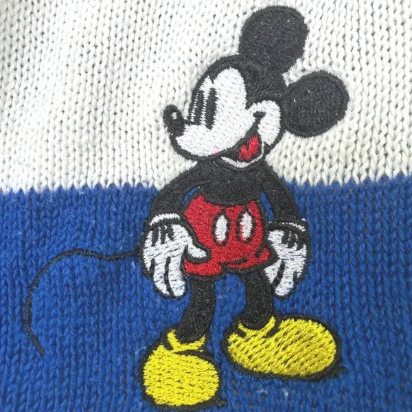 Disney Cardigan Women L White Striped Knit Mickey‎ Mouse Disney 100 Anniversary - Image 4