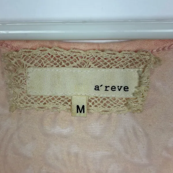 A'Reve Top Paisley Print Lace Bottom Sleeveless Peach Size Medium - Image 4