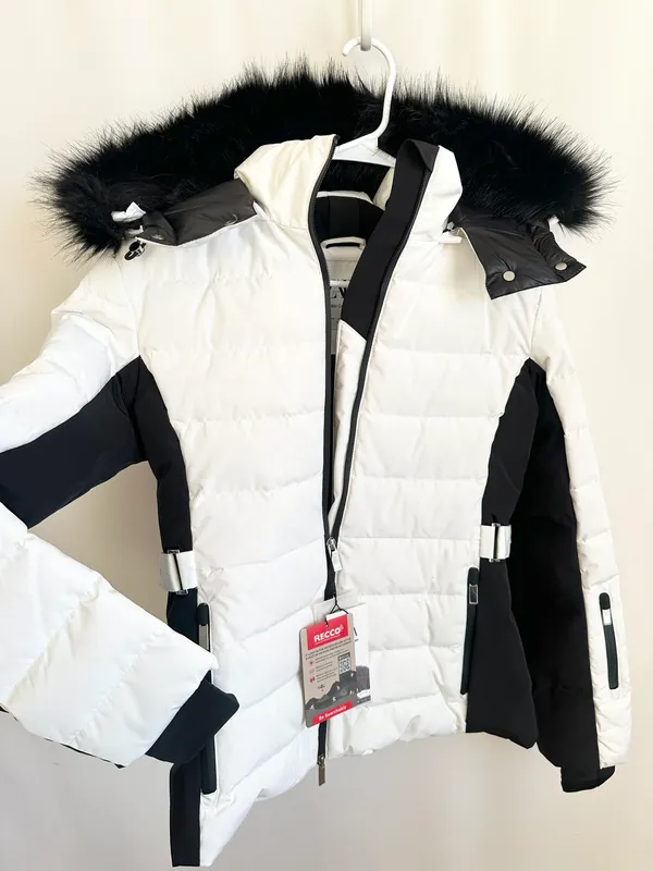 Zara ski puffer jacket skiing coat feathers down fitted winter coat - Image 2