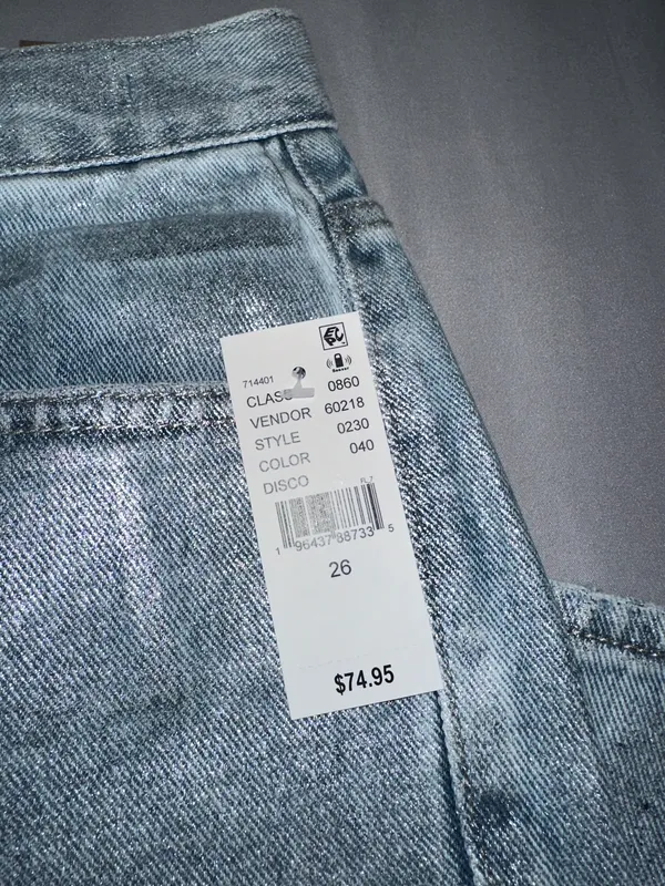 PacSun Light Indigo Glittery Dad Jeans - Image 5