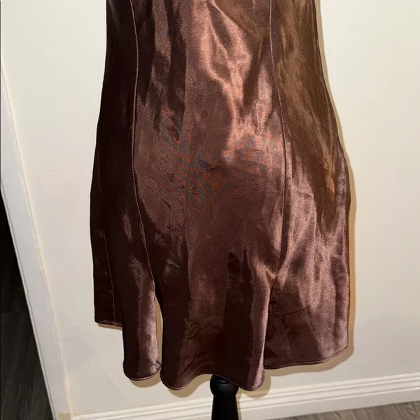 Frederick's of Hollywood Elegant Brown Lace Trim Nightgown - Image 3