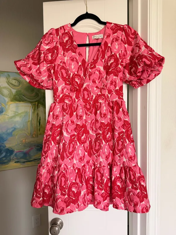 She & Sky Rose Jacquard Dress - Image 2