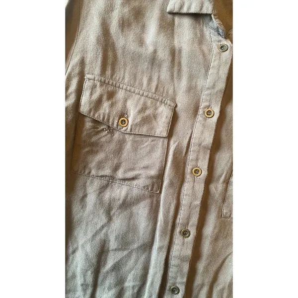 Entro Floral Embroidered Button Down‎ Womens Size S Brown Boho Utility Shacket - Image 4