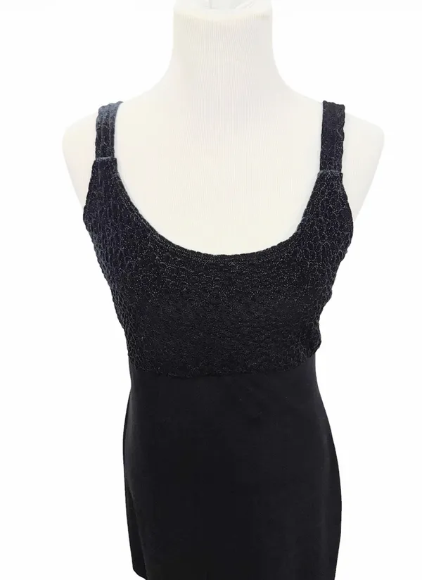 Vintage 90s Timing USA Black Velvet & Textured Lace Bustier Mini Dress Medium - Image 5