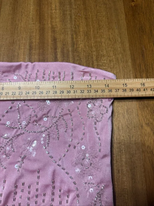 FOREVER 21 BEADED Sequin CLUB PARTY pink SEXY STRAPLESS TUBE TOP size medium - Image 5