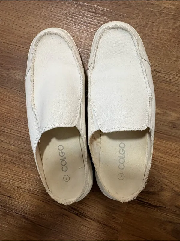 Colgo Women’s Canvas Slip On Mule Sneakers White Comfort Shoes Size 7 Casual - Image 5