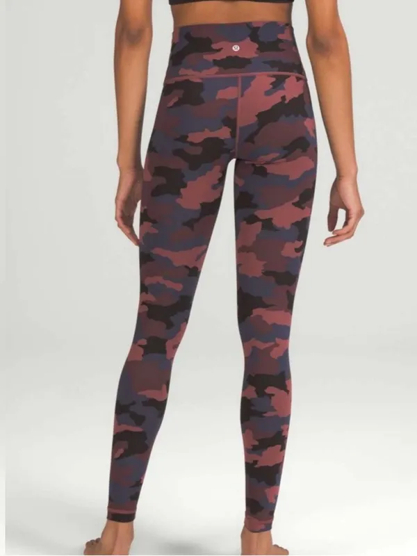 EUC Lululemon Wunder Under High-Rise Camo Smoky Night Sea Size 4 - Image 5