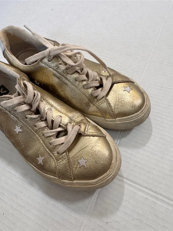 Veja X Madewell Gold Star Leather Lace Up Sneakers Womens 8 Casual Flat Shoes - Image 8
