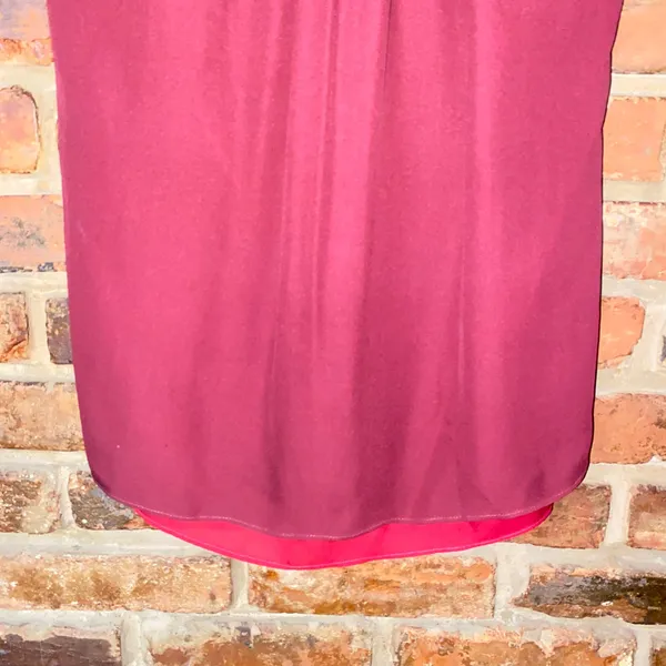 WHBM White House Black Market Burgundy Red Silk Halter Top Women's Size 2 - Image 3