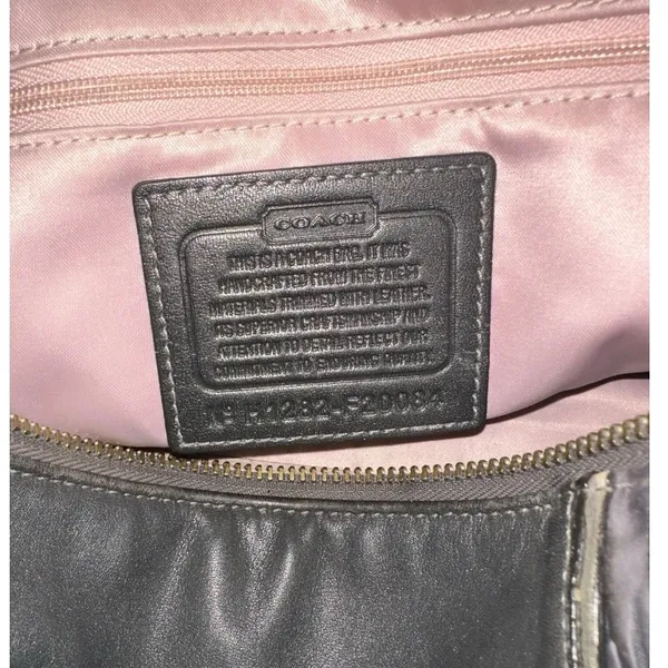COACH • Ashley Gathered Sateen/Leather Grey Satchel Bag Purse • F20084 - Image 5
