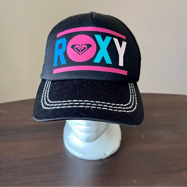ROXY | Black Adjustable Trucker Hat - Image 3