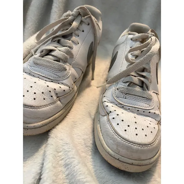 Nike Court Vision‎ Low Sneaker Basketball White Metallic Silver Women's Size 8 - Image 10