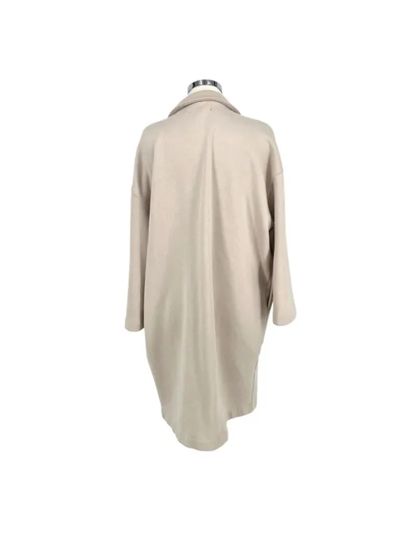 Blanknyc Keep Me Company Beige Open Front Long Minimalist Coat Size Size Small - Image 7