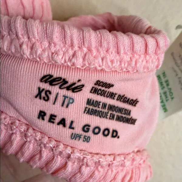 aerie Pink Ribbed Tie-Side Bikini Set - Image 4