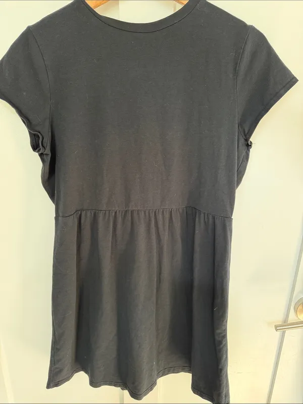 Garnet Hill Black Wrap-Front Mini Dress - Image 5