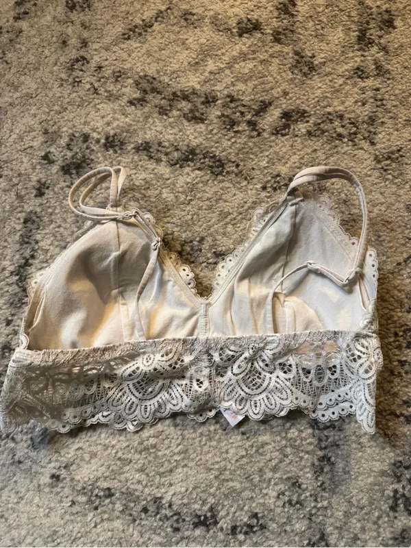 Colsie Ivory Lace Longline Bralette White Size M - Image 2
