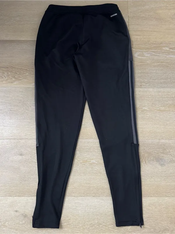 Adidas Black Track Pants with Gray Side Stripes - Image 6