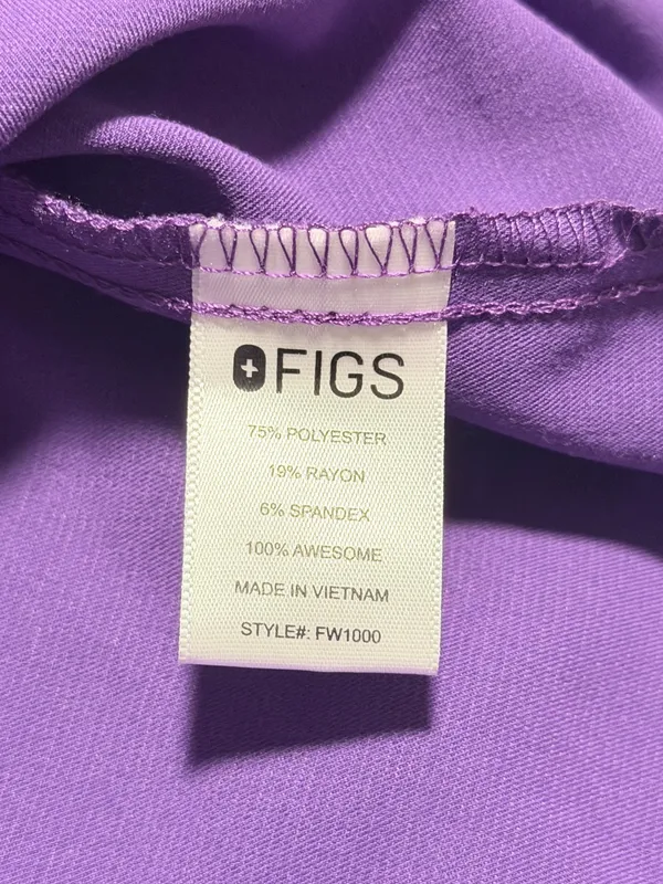 Figs Catarina Scrub Top Ultra Violet Size XXS PO 1651 - Image 5