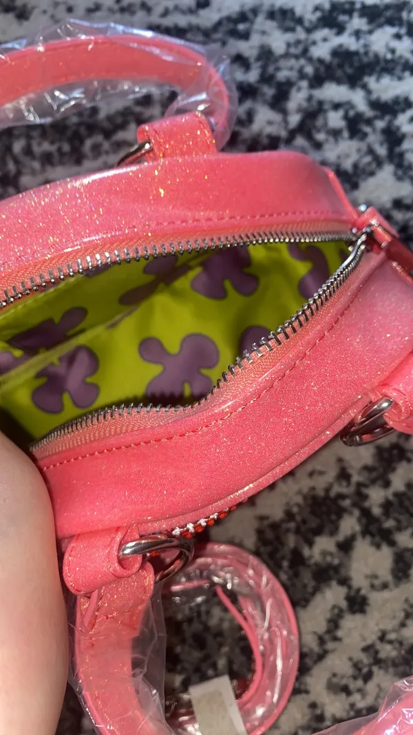 Dolls Kill x Spongebob Patrick Rhinestone Bowler Bag - Pink - Image 8