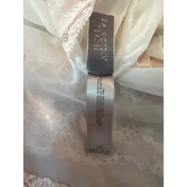 Victorias Secret Cream and Peach Babydoll Size Large Lace Nightgown Dress - Image 5