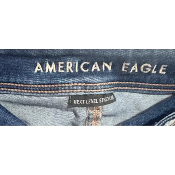 American Eagle Kick Boot Jeans Womens 8 Medium Wash Excellent Next Level Stretch - Image 3