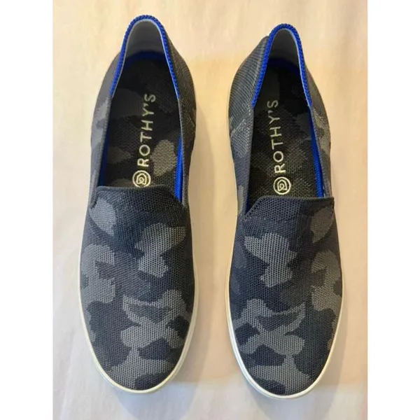 Rothy’s The Original Slip on Sneaker in Camo Grey Black Size 10 - Image 4