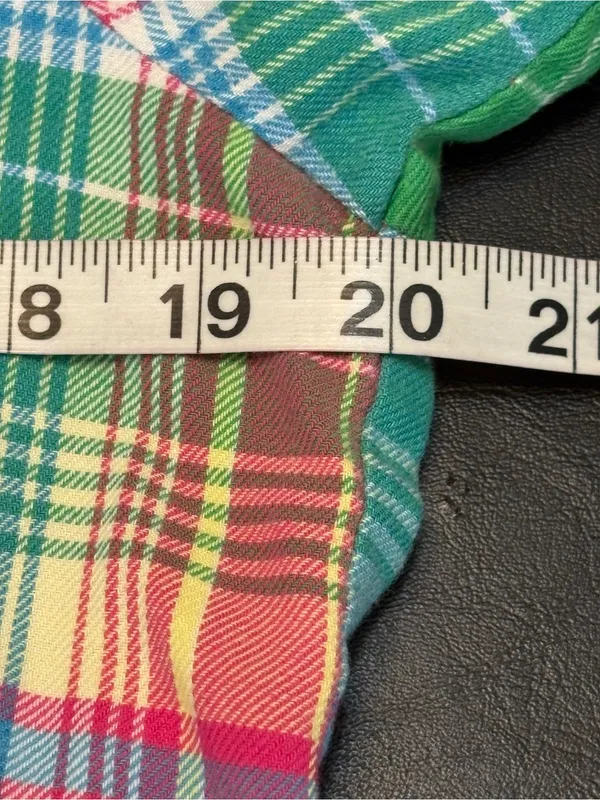Victoria's Secret Pink, Green & Purple Plaid Flannel Pajama Set size Small - Image 8