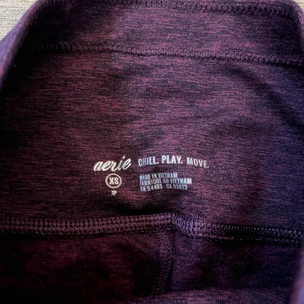 Aerie High Rise Burgundy Maroon Pocket Leggings Tights - Image 3