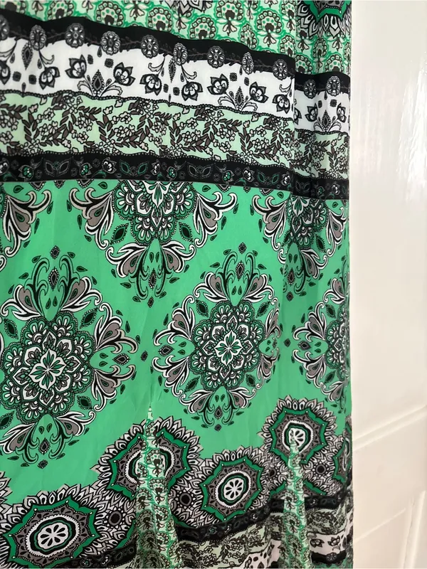 Alice & Olivia Alette Halter Maxi Dress Green‎ New Size 12 NWT Bandana Print - Image 6