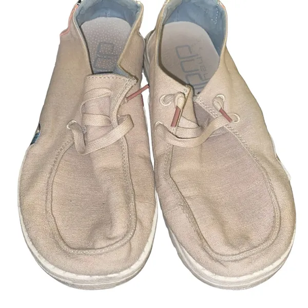 Hey Dudes Wendy linen snake coffe loafers size 7 - Image 3