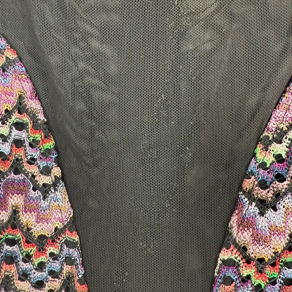 For Love & Lemons Dress M‎ Multi Color Knit Fit Flare Mesh Panel Sleeveless READ - Image 6