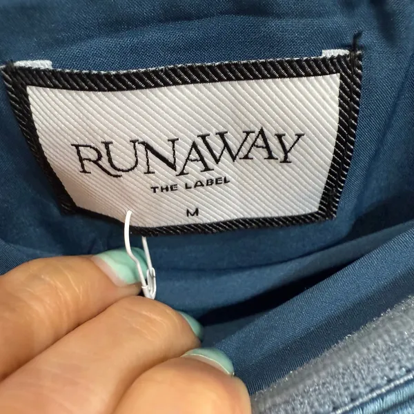 Runaway The Label Steel Blue Kristine Strapless Satin Maxi Dress Sz M - Image 5