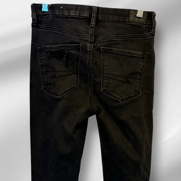 American Eagle‎ Super Hi-Rise Black Destroyed Jeans - Image 6