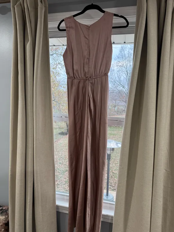 Billy J dusty rose satin twist midi dress, size 8 (AU) - Image 5