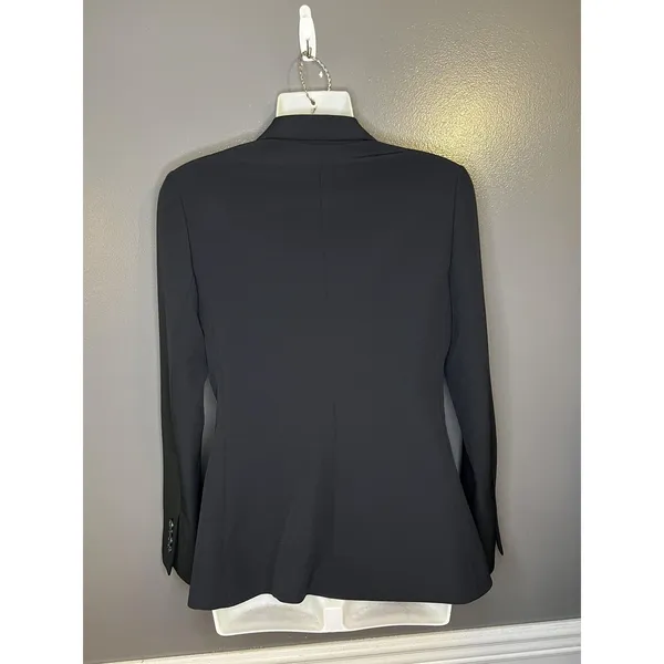 Express Blazer Womens 6 Black One Button Lined Stretch Notch Lapel Suit Jacket - Image 5