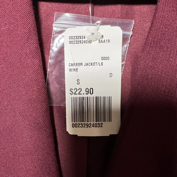 Forever 21‎ Blazer Jacket Wine Burgundy Single Button Small - Image 3