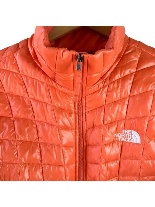 The North Face ThermoBall Eco Jacket Womens L Orange Quilted Insulated Puffer - Image 3
