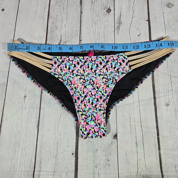 Victoria's Secret Pink Bikini Bottoms M Multicolor Abstract Print Low Rise‎ - Image 7