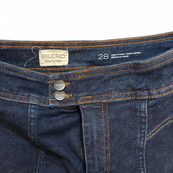 Pilcro Anthropologie Jeans 28 Dark Wash Flare Trouser Y2K 70s Style - Image 2