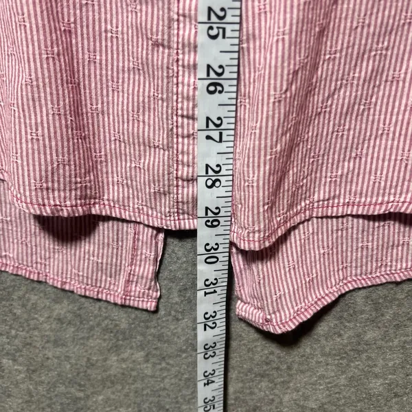 Free People Striped Button Down Shirt Pink White Oversized‎ Small - Image 4