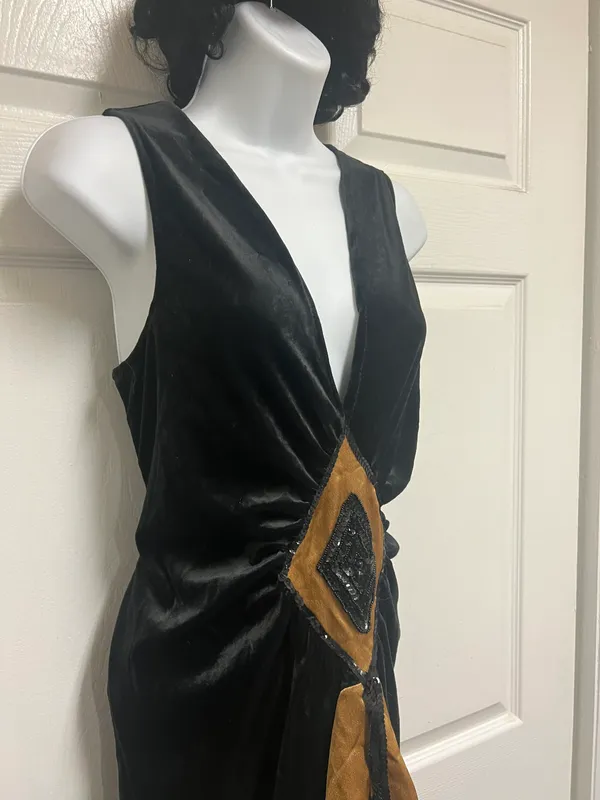 Roaring 20's Flapper Dress Costume With Bonus Wig - Image 5