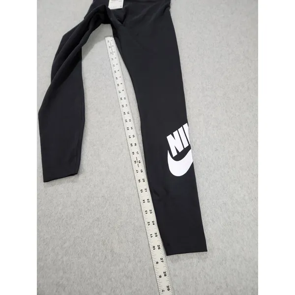 Nike Pants Womens XS Black Tight Leggings High Waisted Logo Swoosh Running Pants - Image 4