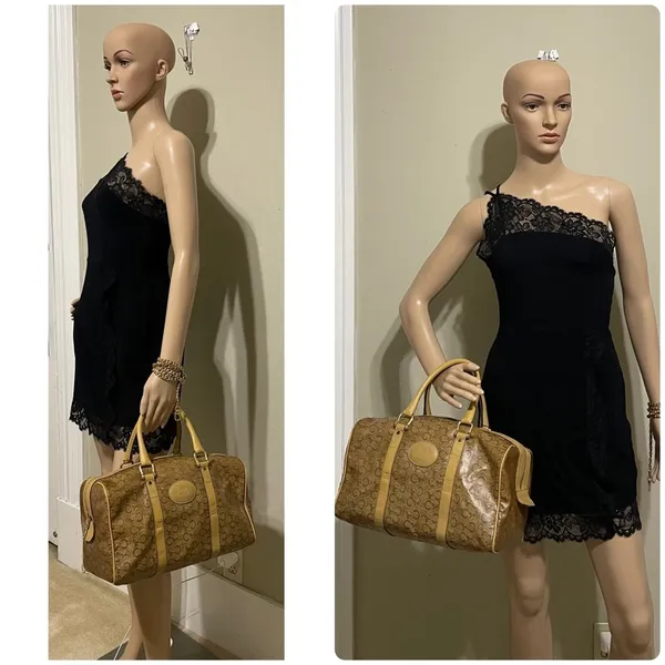 Celine PVC Classic Beige/Brown Duffel Bag - Image 3
