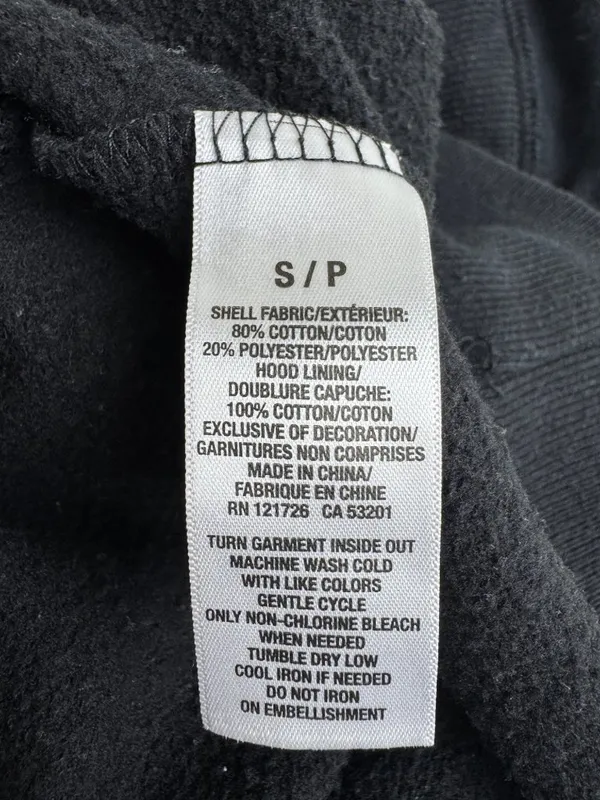 Aeropostale 87 Hoodie Sweatshirt Small Black Pullover Logo Kangaroo Pocket Y2K - Image 8