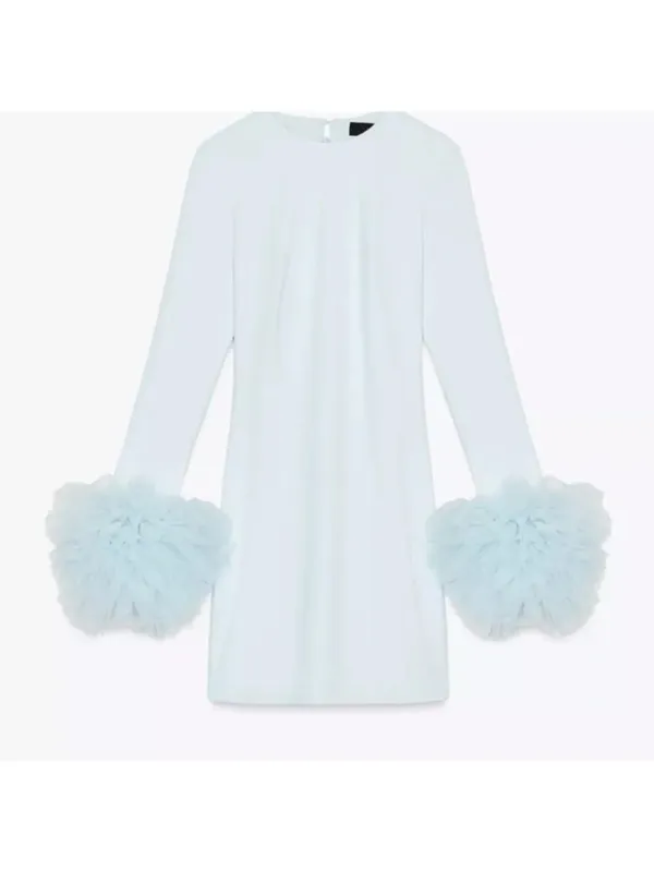 NWT ZARA Short Tulle Cuff Volume Dress Pastel Blue 4772/331 Small Bloggers Fave - Image 6