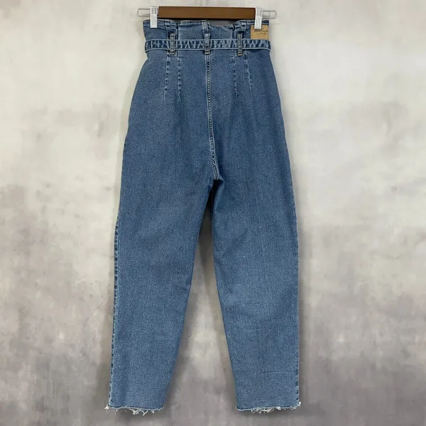 Abercrombie Fitch Mom Jean Women 26/2R Paperbag Waist Tie Belt Indie Street Chic - Image 2