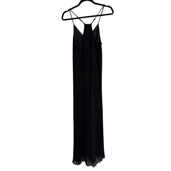 Victoria's Secret Black Pleated Maxi Dress Racerback V-Neck XS - Image 2
