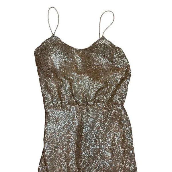 Sorella Vita Dress‎ Gold Sequin Maxi Spaghetti Strap Bridesmaid Party Dress size - Image 8